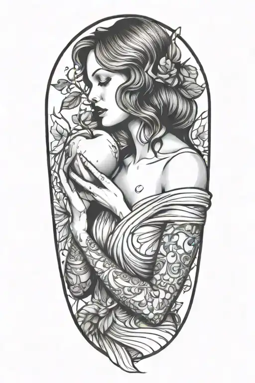 Eve Holding An Apple