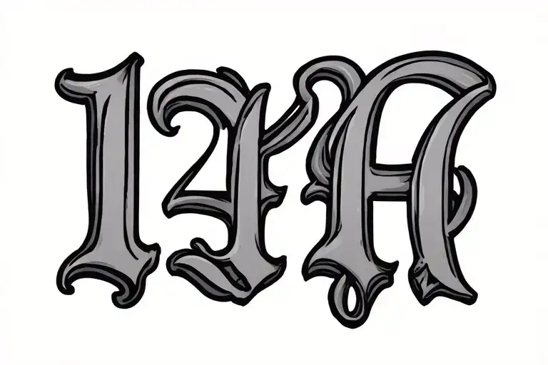 1944 Old English Font Basic Tattoo Design