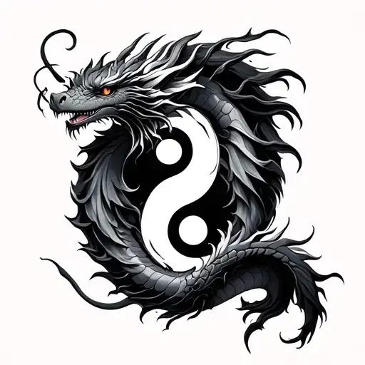 Dragon Yin Yang Symbol