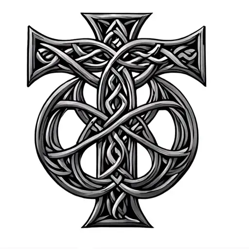 Celtic Cross With Ireland Surrounded