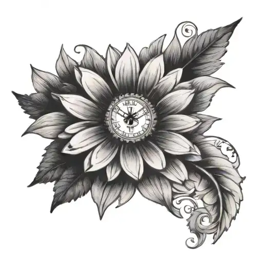 Gerbera Daisy With Clock With Name