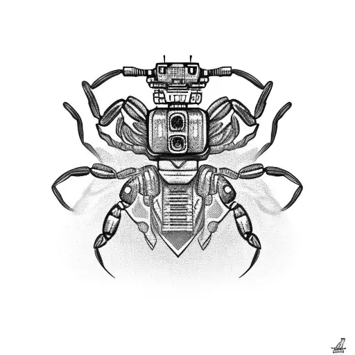 Robotic Scorpion Mixed With Normal Scorpion