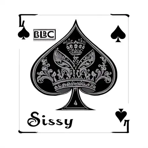 Queen Of Spades Symbol With Text 'Bbc Sissy'