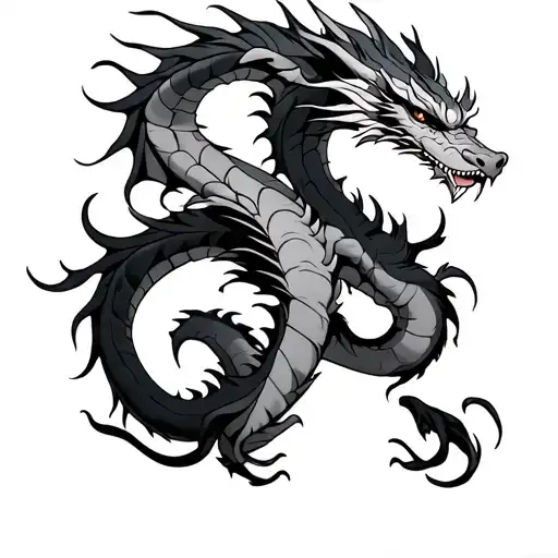 Dragon Wrapping Down Forearm To Back Of Hand