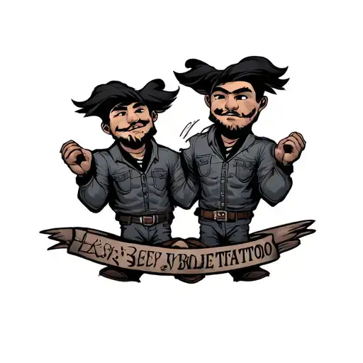 A Tattoo For Identical Twins Men Cartoon Characters