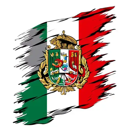 Italian Flag Intertwined Symbolizing