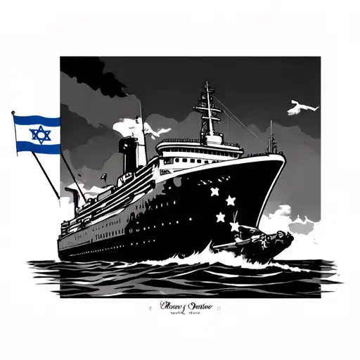 Explosive Ordinance Disposal Officer With 3 Stars Cruise Ship In The Background And Israeli Flag