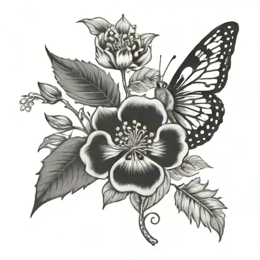 December Birth Flower And November Birth Flower With Butterflies And Cardinals Year 1952And 2015