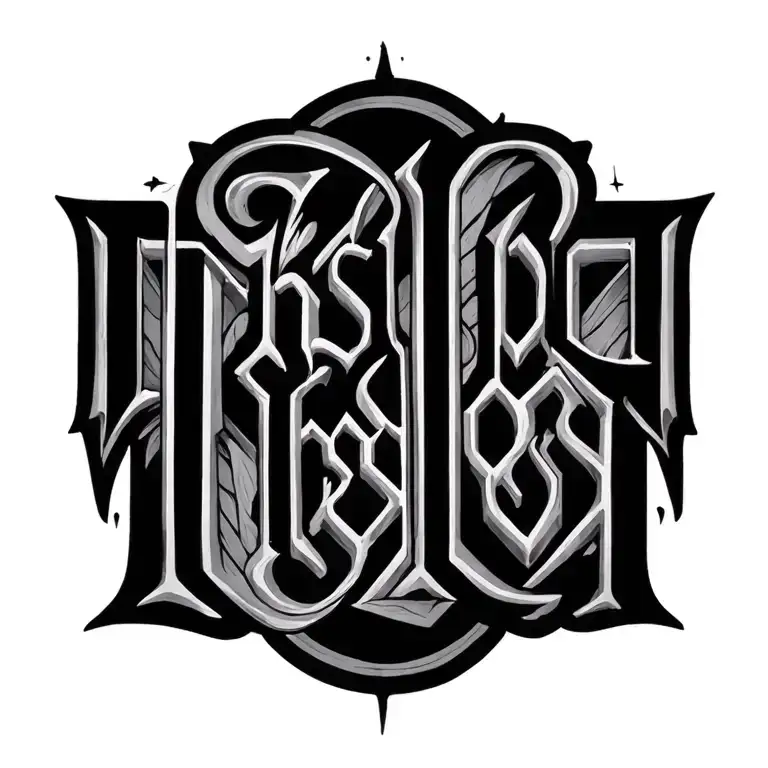 Dark Lettering Tattoo Design