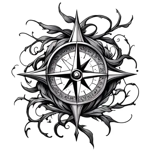 Compass Intertwined Vines