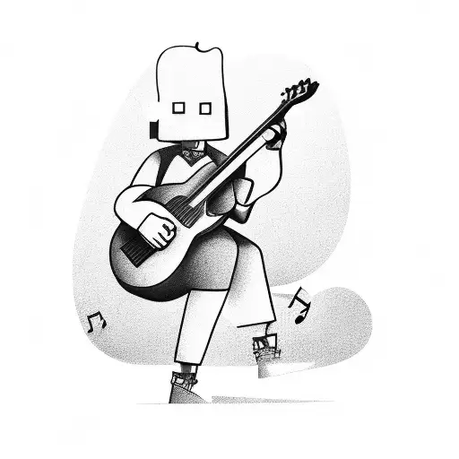 A Lonely Gamer Playing Music On A Guitar