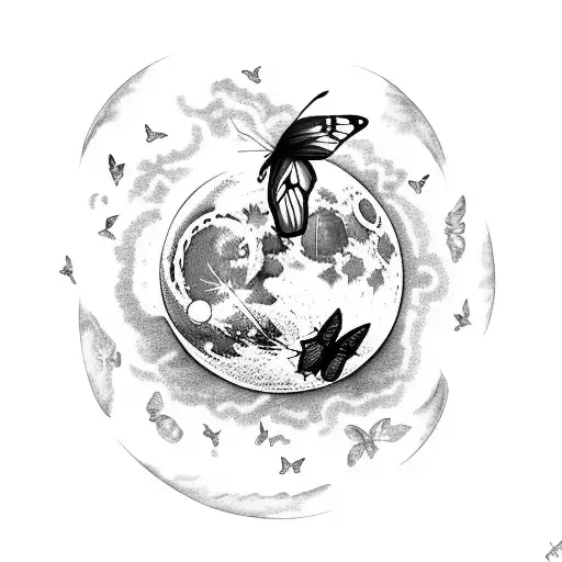 Moon With Butterfly