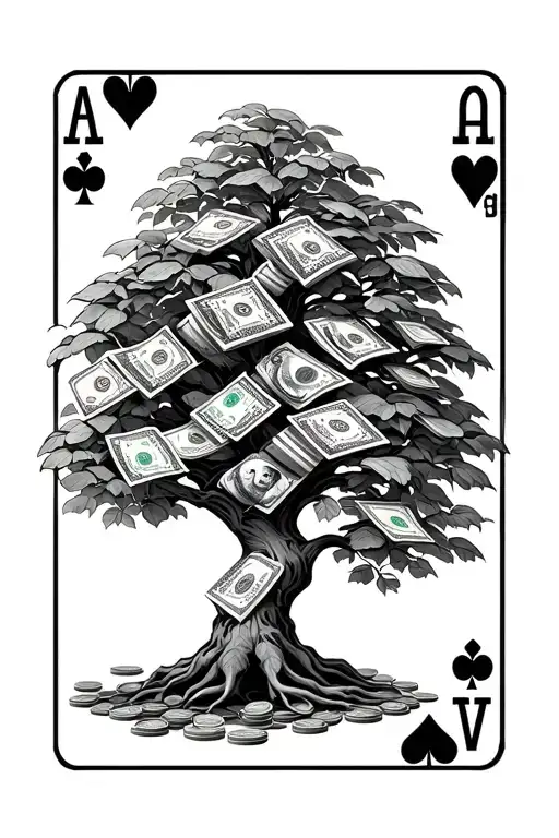 Cards Casino And Money Tree Growing