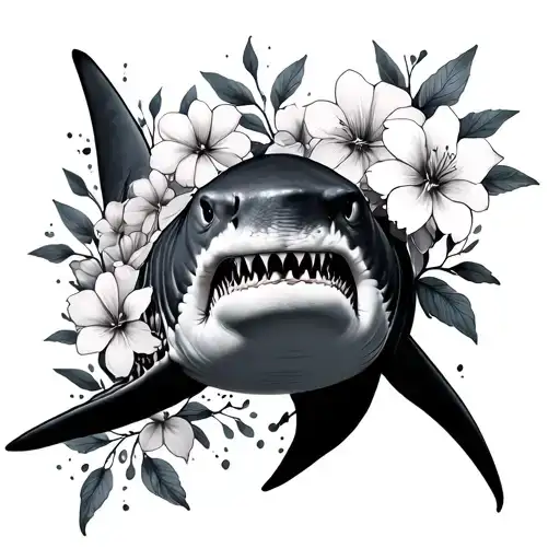 Shark With Flowers