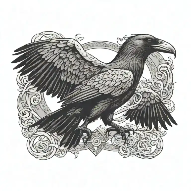 Hugin And Munin Raven Flying