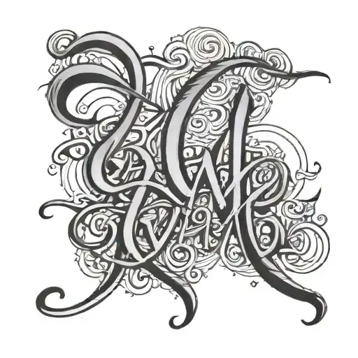 Special Handwriting Styles Wirh The Word 'Qwami' Written