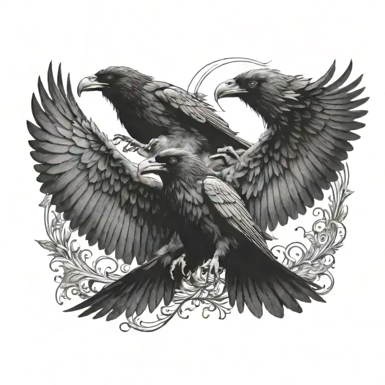 Hugin And Munin Raven Flying Chest