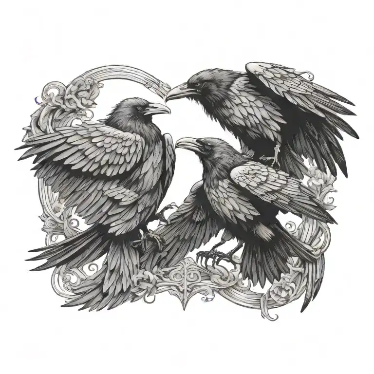 Hugin And Munin Raven Flying Chest