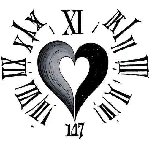 The Roman Numerals 1217 Put Together And Then A Heart With A Semicolon