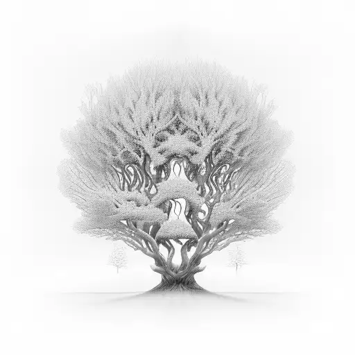 An Intricately Detailed Tree Forming A Harmonious Melody