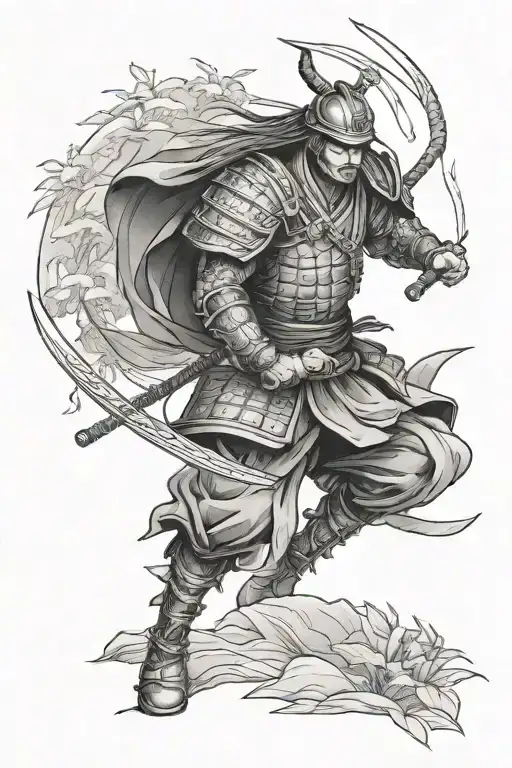 Samurai Warrior In Forest