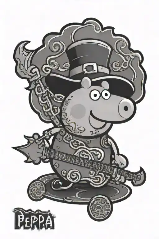 Peppa Pig And Metallica Logo