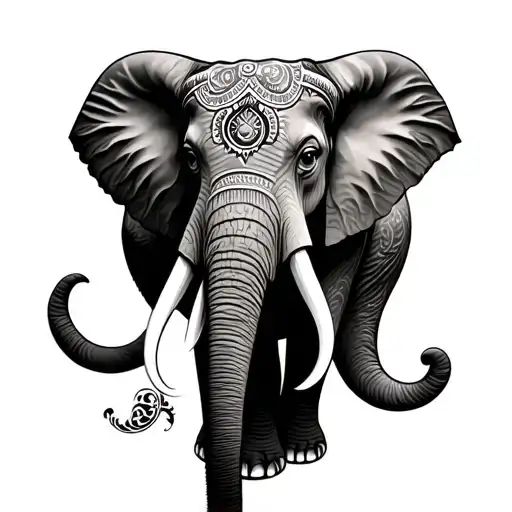 Tete Elephant Adorned With Traditional