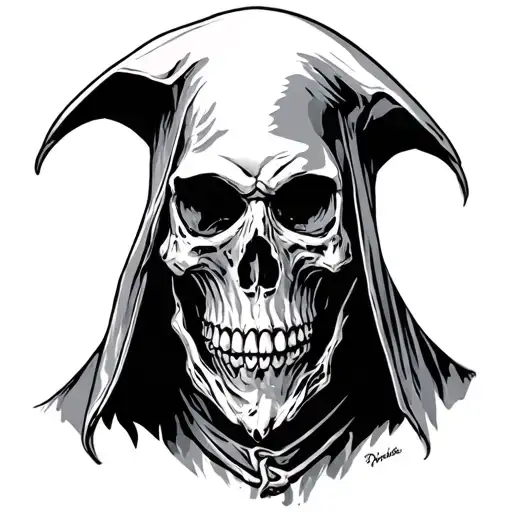 Grim Reaper Holdin Skull