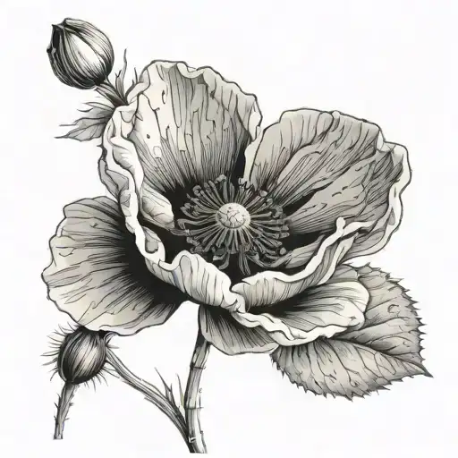 Fine Line Poppy With Love On The Stem