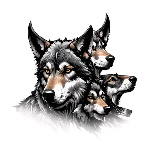 Viking Warrior With Wolves