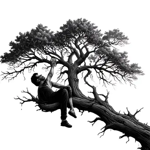 Man Hanging In Dead Tree