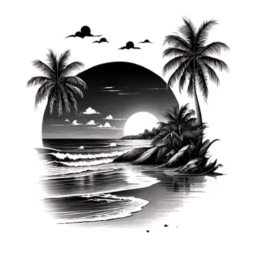 Beach Sunset Reflecting