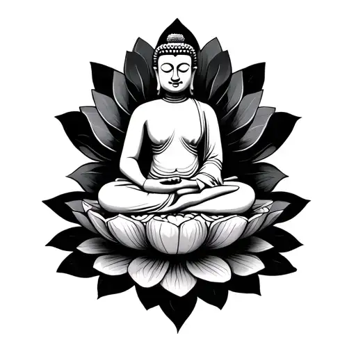 Buddha Sitting On A Lotus Flower