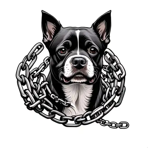 Dog With Chains Wrapped