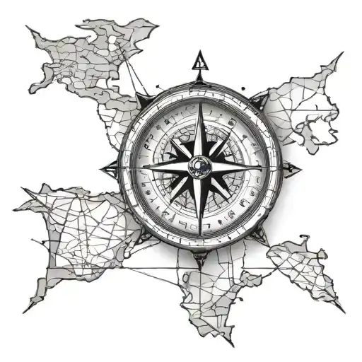 Map Outline And Compass