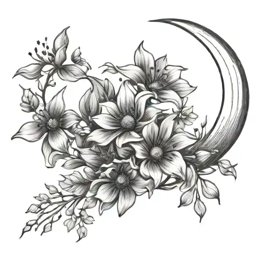 Crescent Moon Wild Flowers