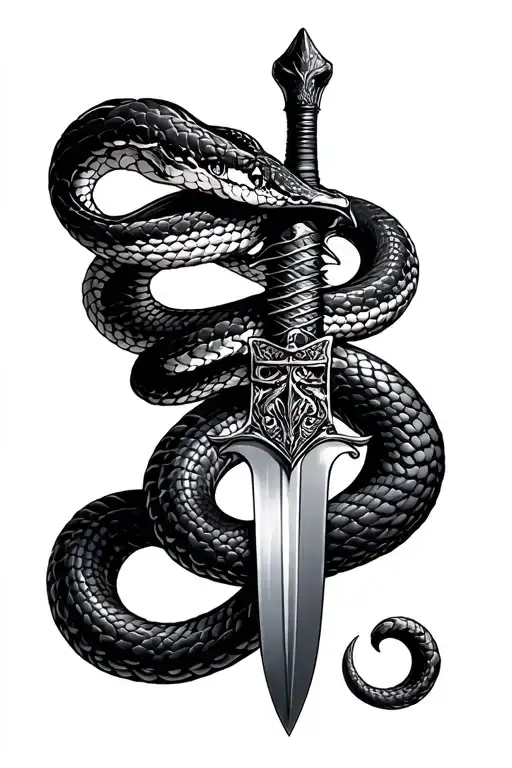 Snake And Dagger Wrapped