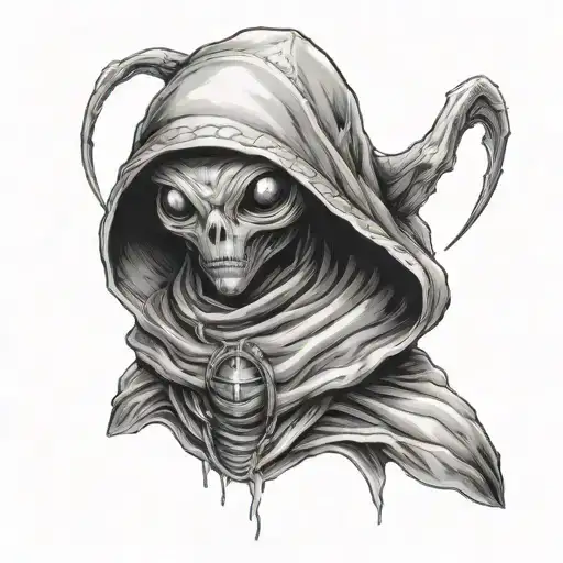 Alien In Hood Holding Planet