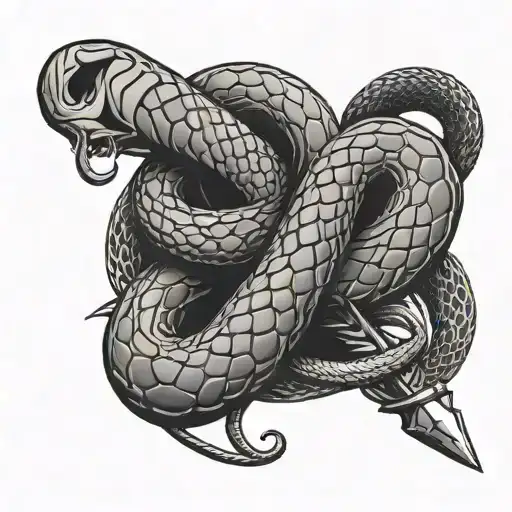 A Stylized Hockey Stick Intertwined With A Snake Representing The Medical Profession