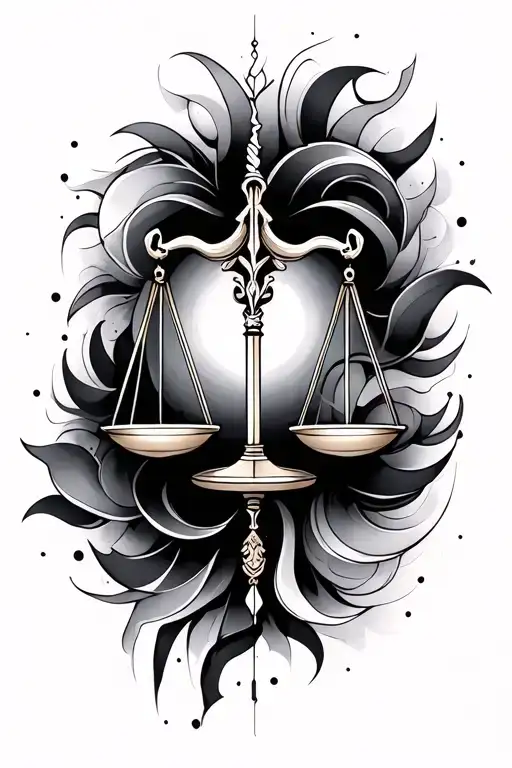 Abstract Tatoo Desing Libra