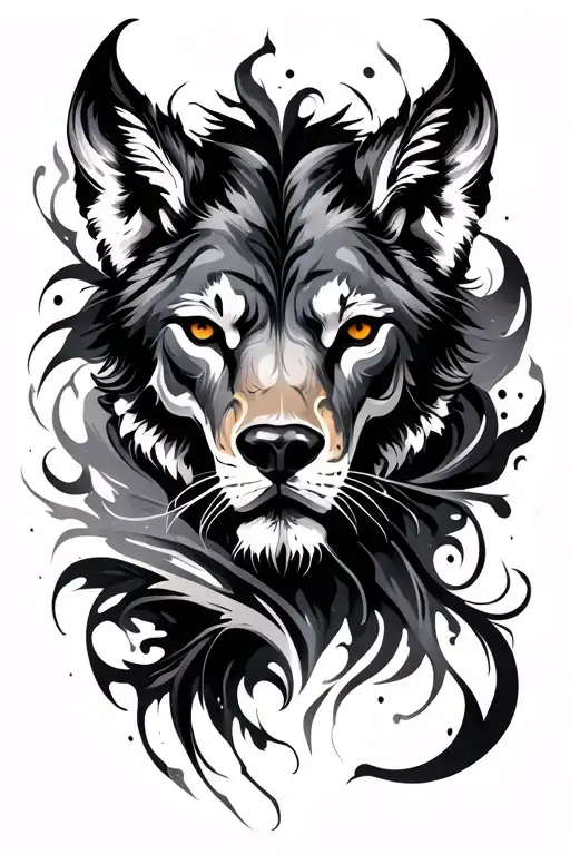 Abstract Tatoo Desing Wild All Back