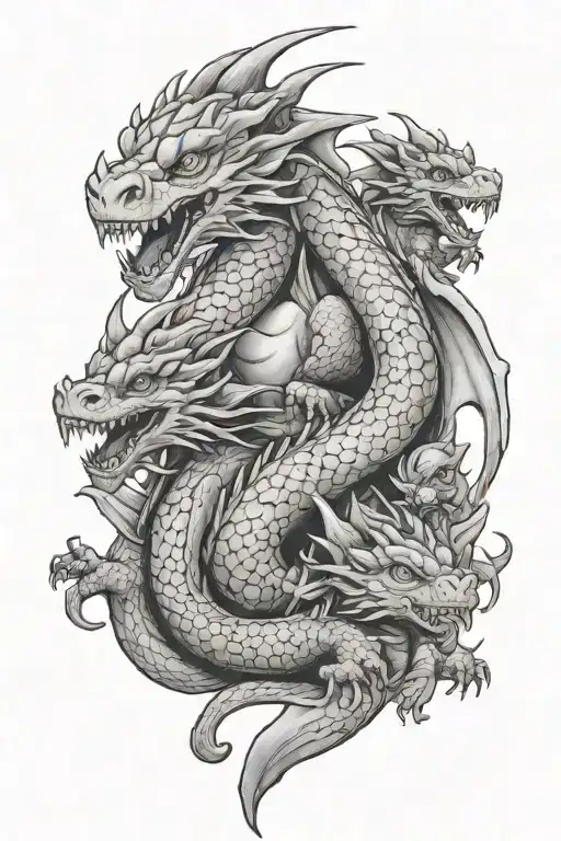 Mommy And Daddy Dragon With 4 Baby Dragons