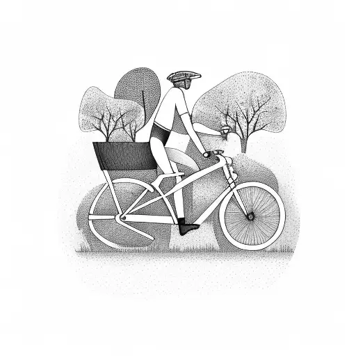 A Cyclist Riding Through A Forest