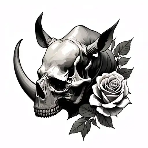 Skull Roses Rhino