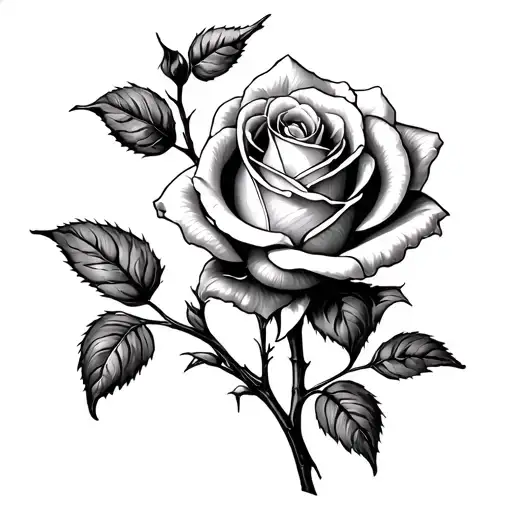 Initial S Into Rose Stem