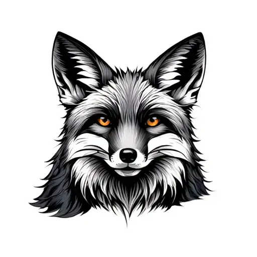 Minimalist Tattoo Of A Fox On A Man's Back