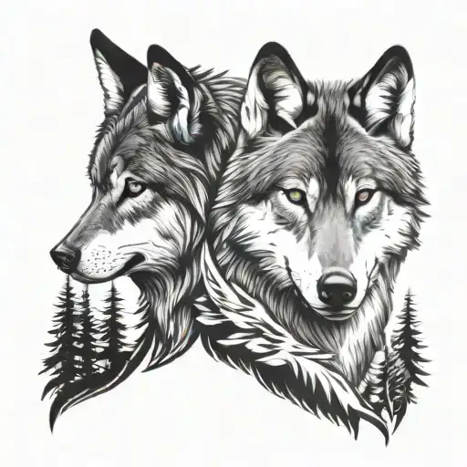 Male And Female Wolves