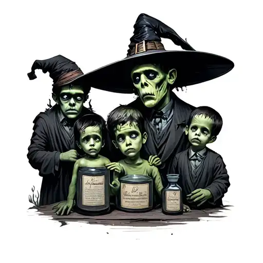 Frankenstein 4 Children Apothecary Witch