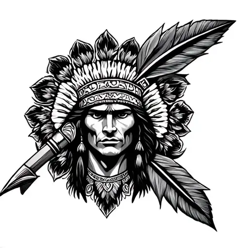 Cuervo On Arrow With Indian Pen