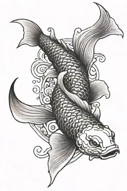 Koi Fish Swimming